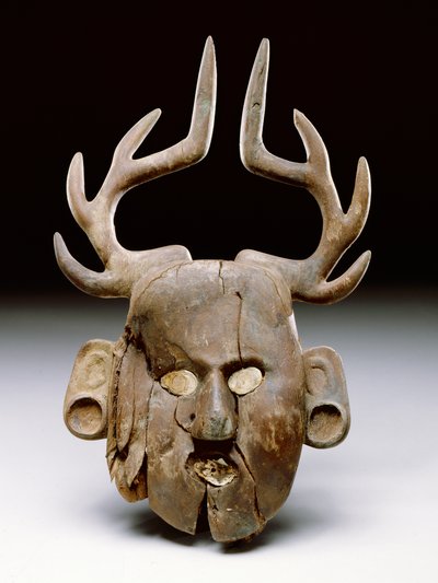 Mask with antlers, 1400-1600 by Mississippian culture